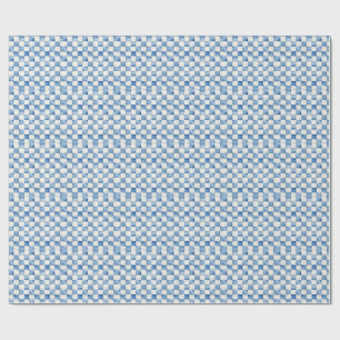 Papel de Presente Decorativo Xadrez Azul