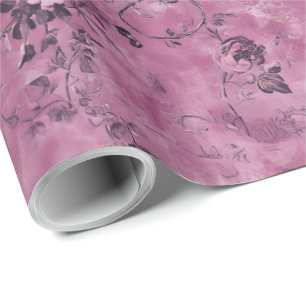 Papel De Presente Decoupage Chinoiserie Rosa