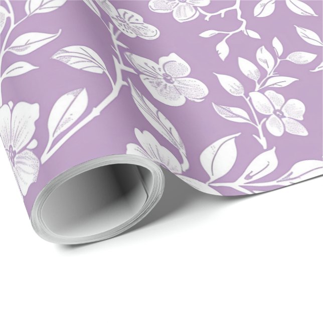 Papel De Presente Decoupage de Chinoiserie Roxo Sujo (Ponta do rolo)