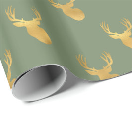 Papel De Presente Dedo Dourado Verde