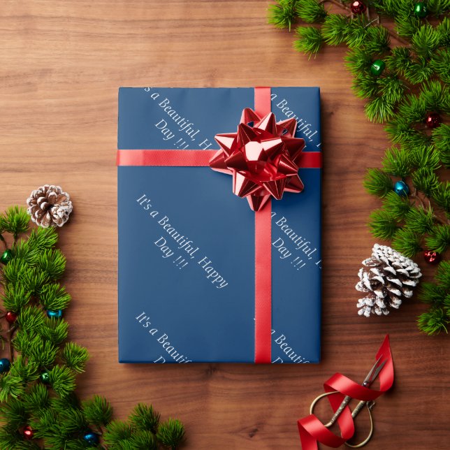 Papel De Presente Deep Blue 003366 - Custom Message or Vazio (Mensag (Presente de Natal)