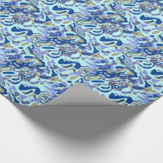 Papel De Presente Deep é o Oceano, abstrato (Ponta)