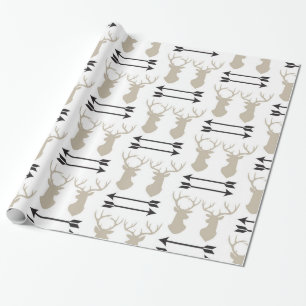 Papel De Presente Deer Antlers Stag Head and Arrows