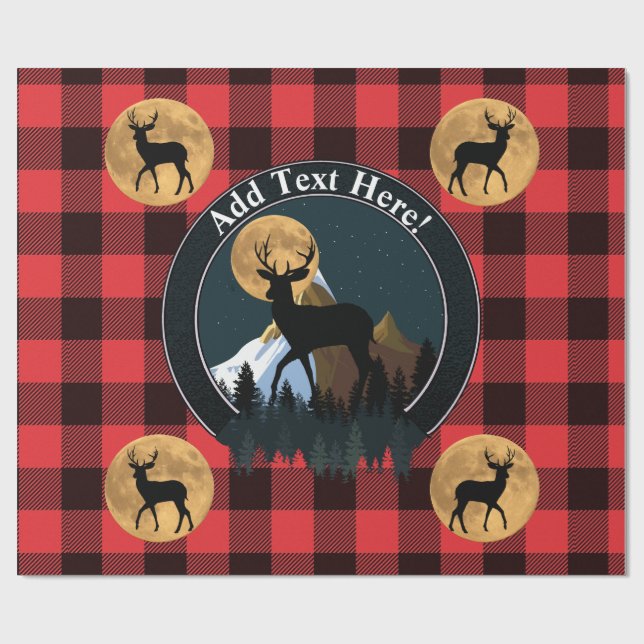 Papel De Presente Deer Buck Full Moon (Aberto)