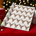 Papel De Presente Deer Christmas Watercolor Padrão Woodland Brown W<br><div class="desc">Cerveja,  aquarela,  padrão,  papel marrom embrulhado. Perfeito para a época das Férias. Linda coloração d'água do Stag.</div>