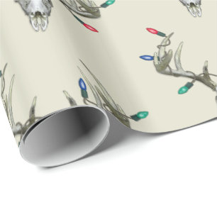 Papel De Presente Deer Hunting Christmas Lights in Antlers Wraps