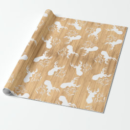 Papel De Presente Deer Hunting Lodge Chá de fraldas Antlers