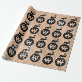 Papel De Presente Deer Monograma Turvo Castanho-castanho-brônico