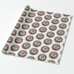 Papel De Presente Deer Wreath Christmas Wrappaper<br><div class="desc">Deer Wreath Christmas Wrappaper</div>