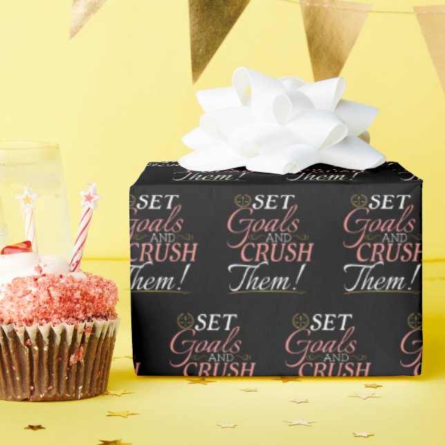 Papel De Presente Definir metas e esmagá-las (Festa de aniversário)