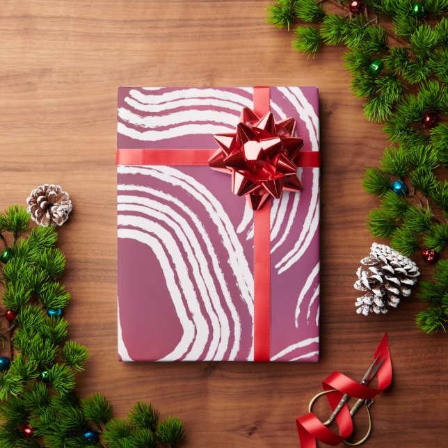 Papel De Presente Deixando sua marca Rosa (Presente de Natal)