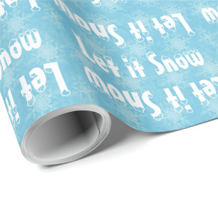 Papel De Presente Deixe-o nevar em flocos de neve