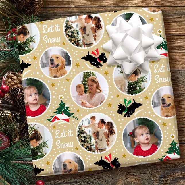 Papel De Presente Deixe-o nevar Scottie Dog Fotada Personalizada Fot (Criador carregado)