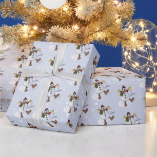 Papel De Presente Deixe Snowman nevar Natal