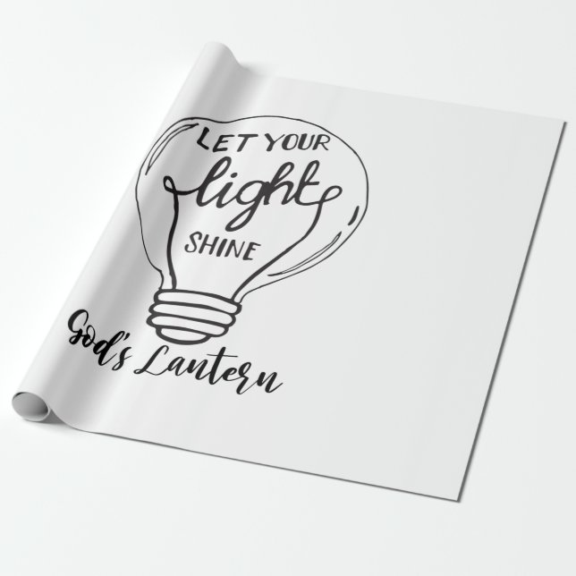 Papel De Presente Deixe sua luz brilhar com as lanternas de Deus (Desenrolado)