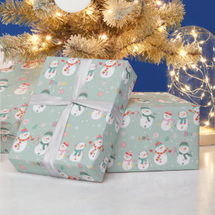 Papel De Presente Deixem Neve Neves Em Verde