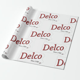 Papel De Presente Delco desde 1789 cinza e preto vermelho