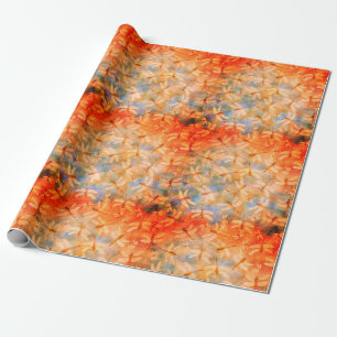 Papel De Presente Delicar Dragonflies Orange Watercolor