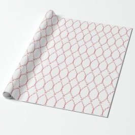 Papel De Presente Delicate Red Geometric Pattern Giftwrap