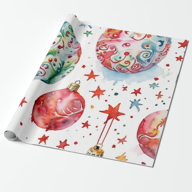 Papel De Presente Delícia de Bola de Natal Apontada (Desenrolado)