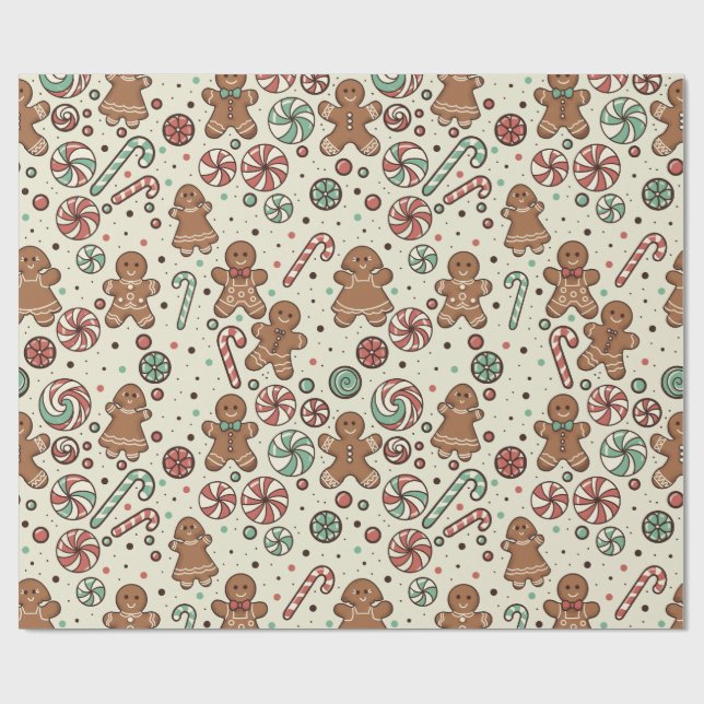 Papel De Presente Delícia de Pão de Mel (Aberto)