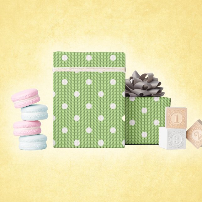 Papel De Presente Delícia Pontilhada Verde (Dotty Delight Green Wrapping Paper)