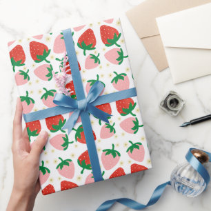 Papel De Presente Delícias Brancas de Frutas