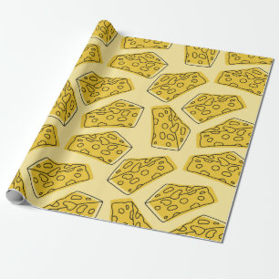 Papel De Presente delicioso padrão sem costura de queijo isolado em