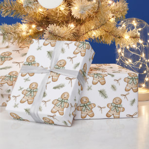 Papel De Presente Deliciosos Biscoitos de Gengibre com Creme Verde d