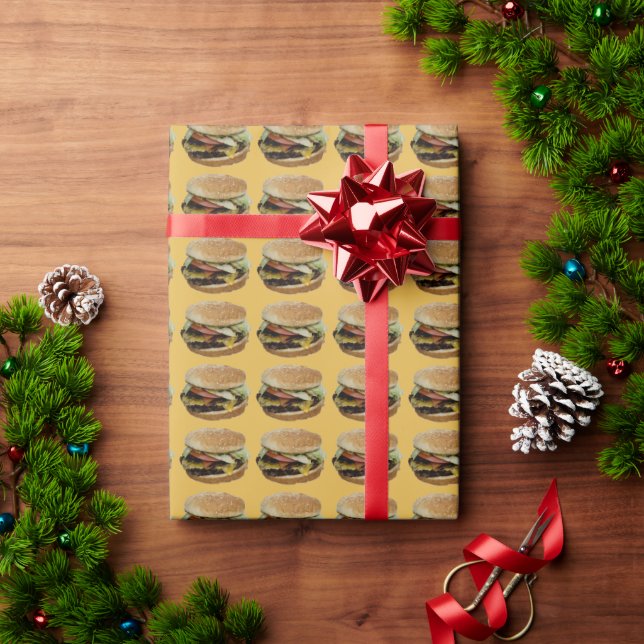 Papel De Presente Deliciosos Cheeseburgers (Presente de Natal)