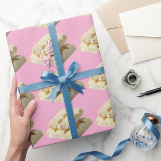 Papel De Presente Deliciosos Quadrados de Chocolate Branco Padrão – 