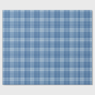 Papel De Presente Denim Blue Classic Plaid