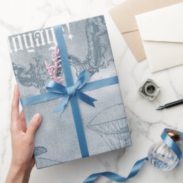 Papel De Presente Denim Steampunk