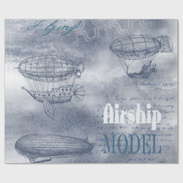 Papel De Presente Denim Steampunk