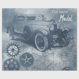 Papel De Presente Denim Steampunk