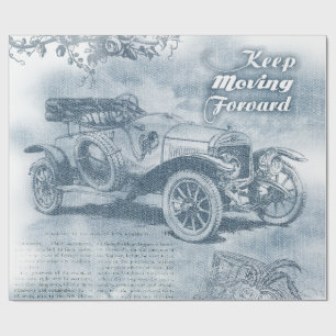 Papel De Presente Denim Steampunk