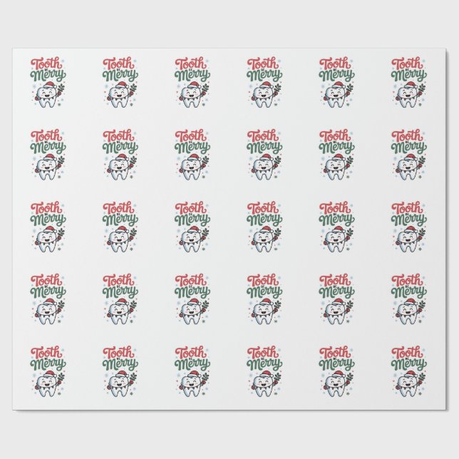 Papel De Presente Dente Seja Alegre Dentista Natal Xmas  (Aberto)