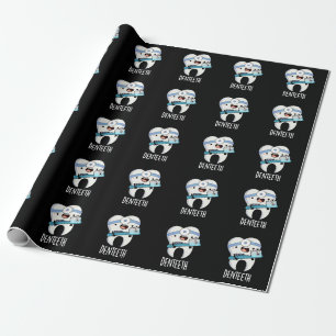 Papel De Presente Denteeth Engraçados Dentes Engraçados Pun Escuro B