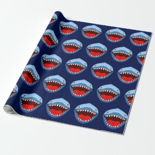 Papel De Presente Dentes Brancos De Tubarão Brancos Engraçados