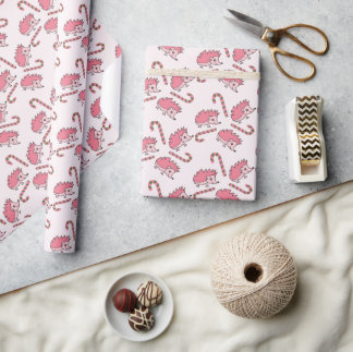 Papel de Presente deouriço Cachorro Rosa Encantado