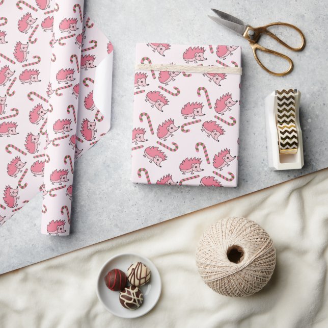 Papel de Presente deouriço Cachorro Rosa Encantado (Artesanato)