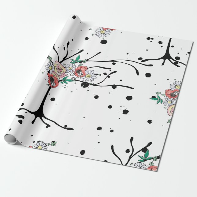 Papel De Presente Derrame gráfico de padrão sem descontinuidades des (Desenrolado)