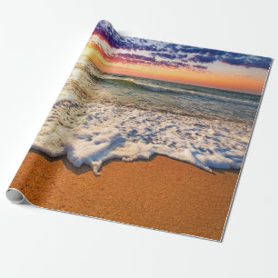 Papel De Presente Desacoplamento Sunset de Praia