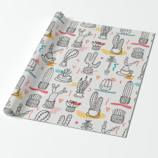 Papel De Presente Descamação Cactos Delícia