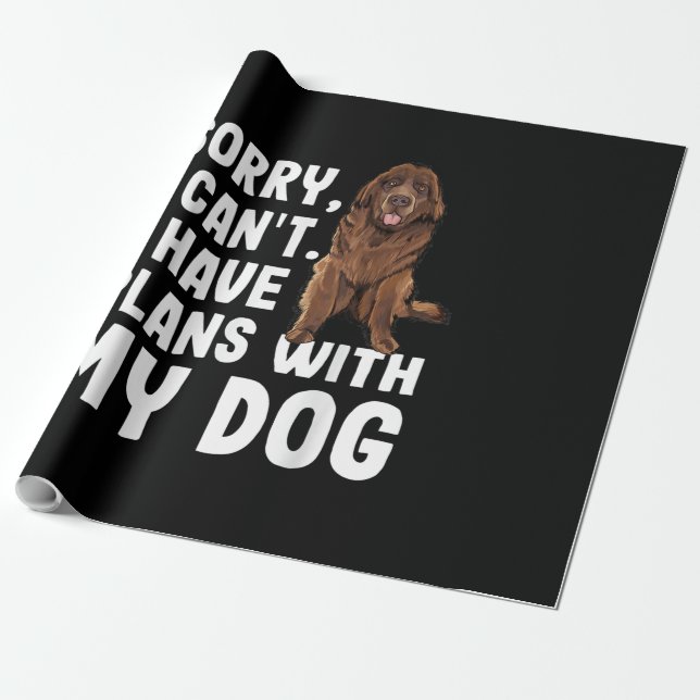 Papel De Presente Desculpe, Não Posso Ter Planos Com Meu Cão Da Terr (Desenrolado)