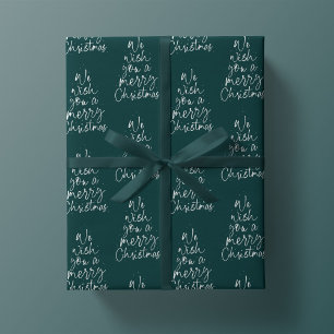 Papel De Presente Desejamos-lhe um feliz Natal verde