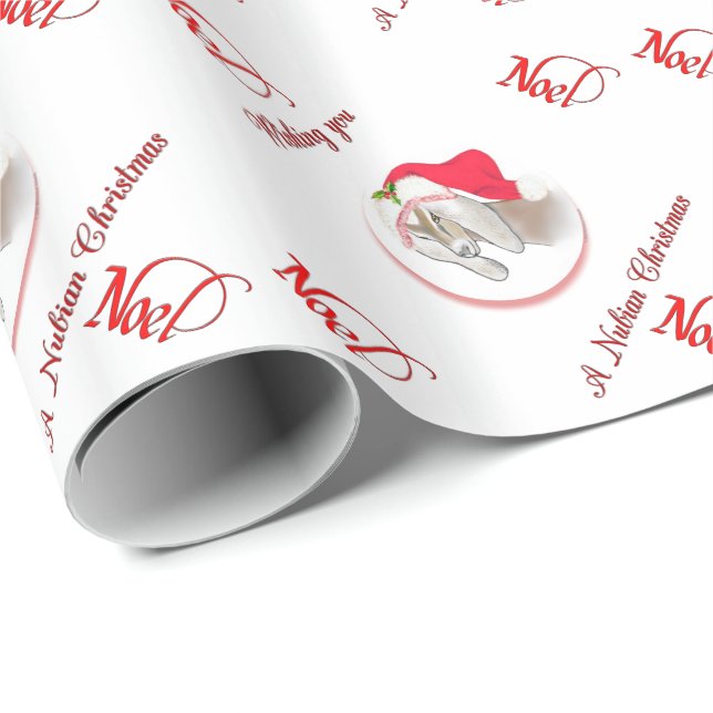 Papel De Presente Desejo-Te Um Papo De Molho De Cabra De Natal Nubia (Ponta do rolo)
