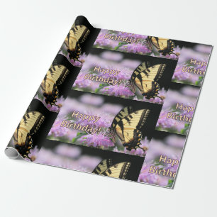 Papel De Presente Desejos de aniversário da borboleta rabo de andori