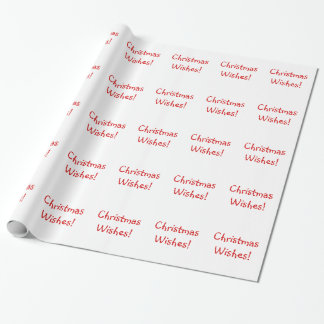 Papel De Presente Desejos de Natal de Fontes Vermelhas Feriadas