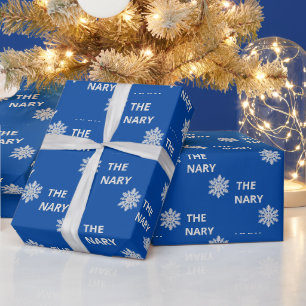 Papel De Presente Desejos de Natal em Azul